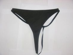 PPHU FASHION STYLE seksowne stringi ze skóry czarnej (FS159)