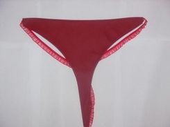 PPHU FASHION STYLE seksowne stringi ze skóry czerwonej (FS160)