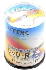 TDK DVD-R 4.7GB 16x Cake 100szt Do nadruku (DVD-R47PWWCBED100)