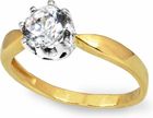 Rubicello Pierścionek z białego i klasycznego złota z cyrkonią Swarovski - P035-3