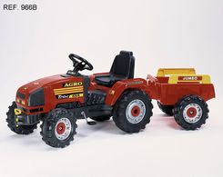 Falk Czerwony Duży Traktor Agro z Przyczepą 