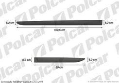 Listwy Boczne Kpl. Czarna,Uniwersalne,Dł. 100,5 / 60 Cm Honda Jazz (Gd), 03.02-