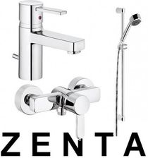 Kludi Zestaw Zenta jednouchwytowa umywalkowa + wannowo natryskowa + zestaw natryskowy 382500575+386700575
