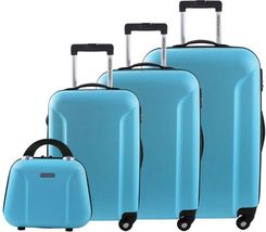Siesta Design zestaw 3 walizek Cosmo ABS + kosmetyczka, niebieski
